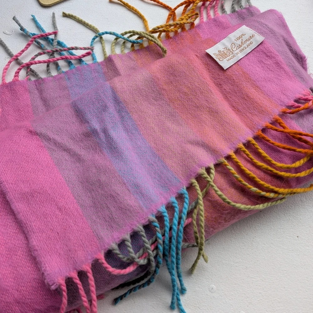 Colorful Cashmere Scarf with Fringe‎